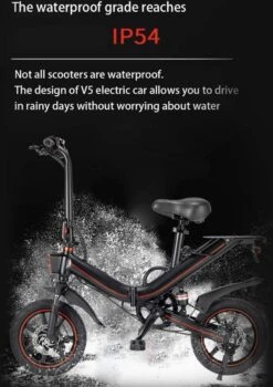 OUXI - V5 - 16 Inch - Elektrische Fiets - E Bike - Elektrische Vouwfiets - APP IOS/ Android - 500W Motor - 15Ah Lithuim Ion Batterij - Zwart -Velo Pour Tous 847x1200