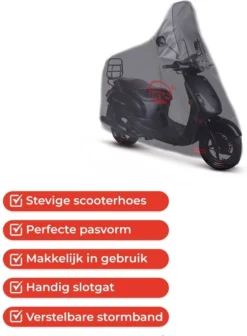 CUHOC Scooterhoes Voor De Sym Fiddle 2 & 3 (Met Hoog Windscherm) Stofvrij / Ademend / Waterdicht Redlabel -Velo Pour Tous 881x1200 2