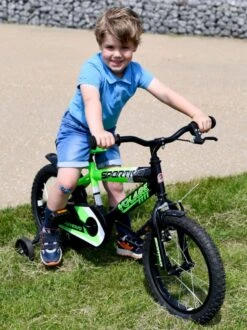 Volare Sportivo Kinderfiets - Jongens - 14 Inch - Neon Groen/Zwart - 95% Afgemonteerd -Velo Pour Tous 898x1200