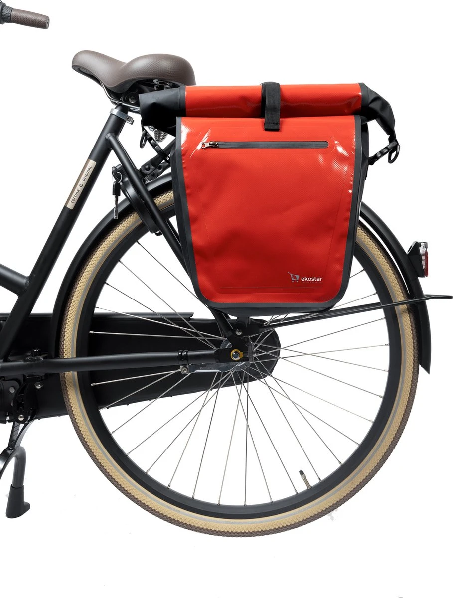 Ekostar® Online Shopping - 2in1 Fietstas - 100% Waterdicht - Rolltop - Rood - 17 Tot 28 Liter - Enkele Fietstas 7 Ekostar® Online Shopping - 2in1 Fietstas - 100% Waterdicht - Rolltop - Rood - 17 Tot 28 Liter - Enkele Fietstas – Image 7