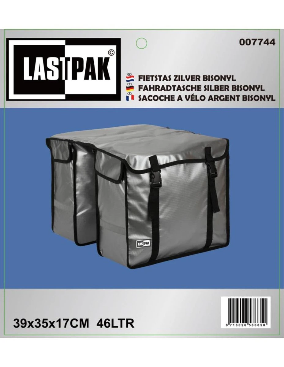 Lastpak Bisonyl Dubbele Fietstas - 46 L - Zilver 6 Lastpak Bisonyl Dubbele Fietstas - 46 L - Zilver – Image 6