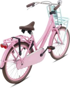 Valetta Cargo - Transportfiets - Meisjesfiets - 22 Inch - Mint Roze -Velo Pour Tous 959x1200