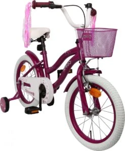 Amigo Flower Meisjesfiets - Kinderfiets 16 Inch - Paars -Velo Pour Tous 997x1200